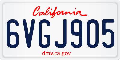 CA license plate 6VGJ905
