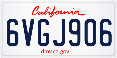 CA license plate 6VGJ906