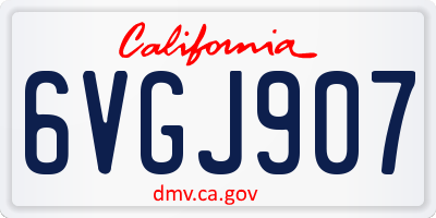 CA license plate 6VGJ907