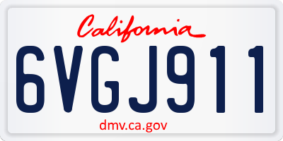 CA license plate 6VGJ911