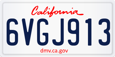 CA license plate 6VGJ913