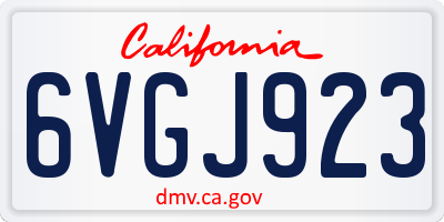CA license plate 6VGJ923