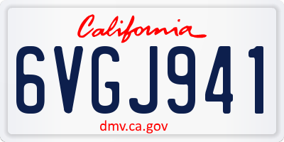 CA license plate 6VGJ941