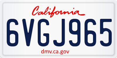 CA license plate 6VGJ965
