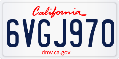 CA license plate 6VGJ970