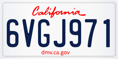 CA license plate 6VGJ971