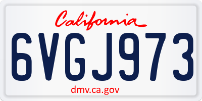 CA license plate 6VGJ973