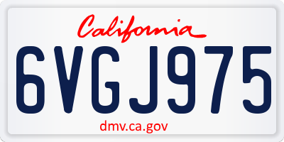 CA license plate 6VGJ975