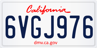CA license plate 6VGJ976