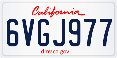 CA license plate 6VGJ977