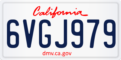 CA license plate 6VGJ979