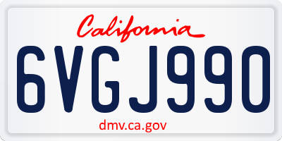 CA license plate 6VGJ990