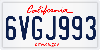 CA license plate 6VGJ993