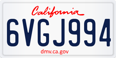 CA license plate 6VGJ994