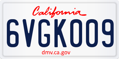 CA license plate 6VGK009