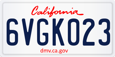 CA license plate 6VGK023