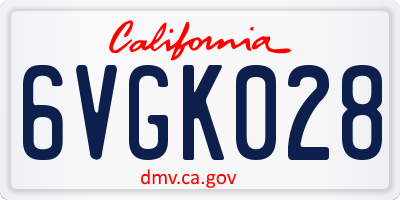 CA license plate 6VGK028