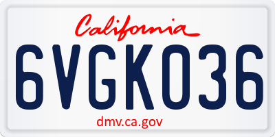 CA license plate 6VGK036