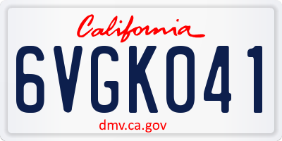 CA license plate 6VGK041