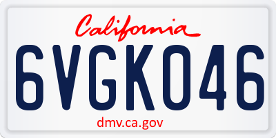 CA license plate 6VGK046