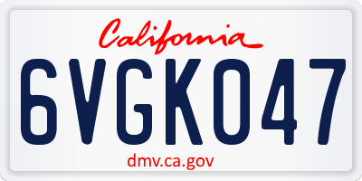 CA license plate 6VGK047