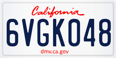 CA license plate 6VGK048