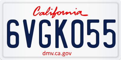 CA license plate 6VGK055