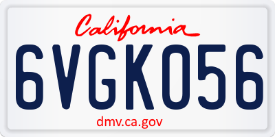 CA license plate 6VGK056