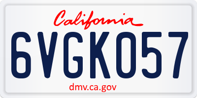 CA license plate 6VGK057