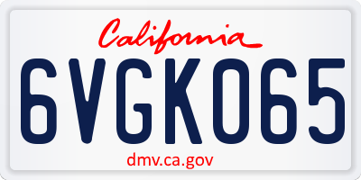 CA license plate 6VGK065