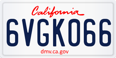 CA license plate 6VGK066