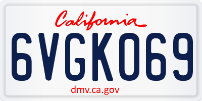 CA license plate 6VGK069