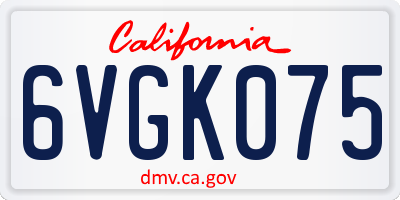 CA license plate 6VGK075