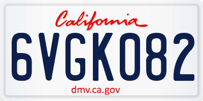 CA license plate 6VGK082