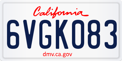 CA license plate 6VGK083