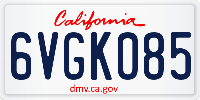 CA license plate 6VGK085