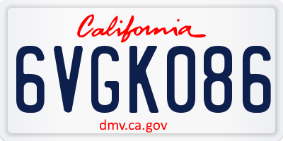 CA license plate 6VGK086