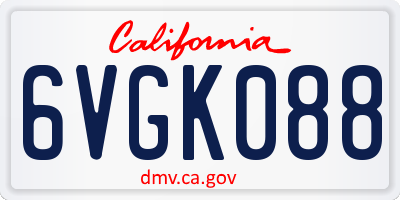 CA license plate 6VGK088