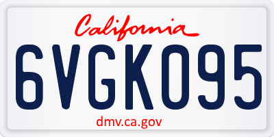 CA license plate 6VGK095