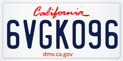 CA license plate 6VGK096