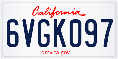 CA license plate 6VGK097