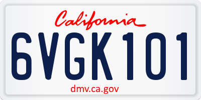 CA license plate 6VGK101