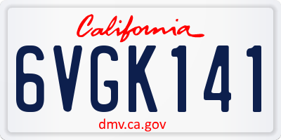 CA license plate 6VGK141