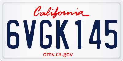 CA license plate 6VGK145