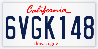 CA license plate 6VGK148
