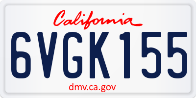 CA license plate 6VGK155