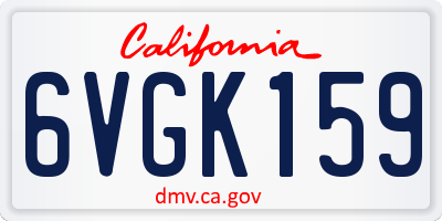 CA license plate 6VGK159