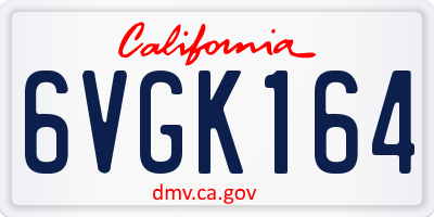 CA license plate 6VGK164