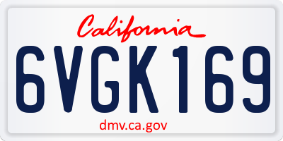 CA license plate 6VGK169