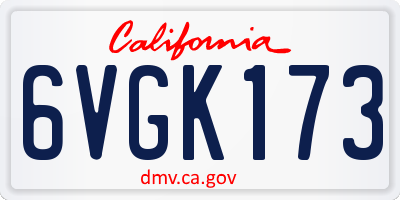 CA license plate 6VGK173
